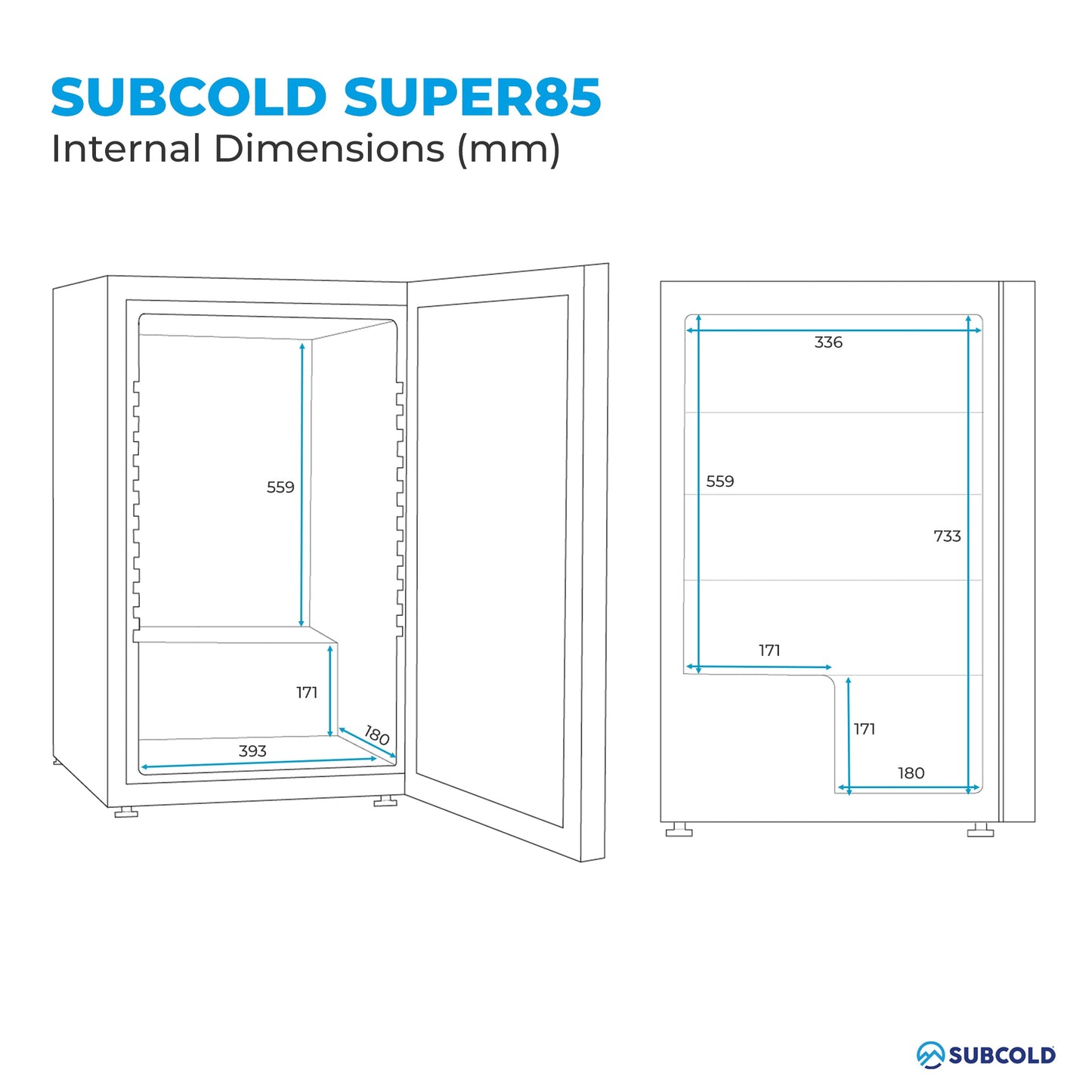 Subcold Super 85 LED Beer Fridge - Stainless Steel
